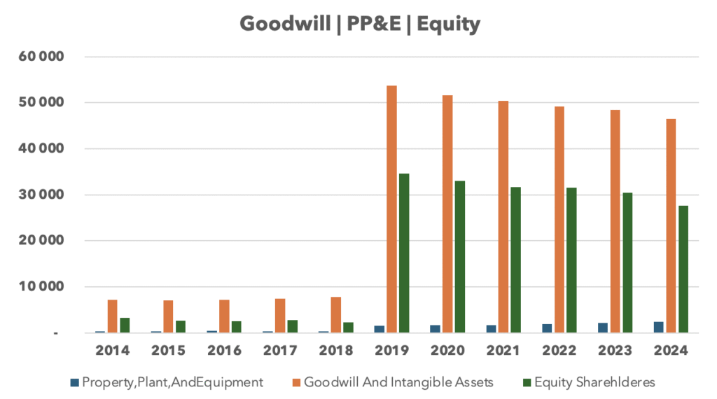 Goodwill, PP&E i equity - Fiserv - Okiem Stratega